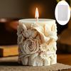 1pc Silicone Candle Mold with Intricate Rose and Lily Floral Design Oval Shape for DIY Aromatherapy Candles, Handmade Soap Scented Candle Mold