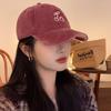 Solid Color Peaked Cap Embroidered Sunscreen Sun Hat Retro Cherry Baseball Cap  Hiking