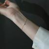 S925 Entire Sterling Silver Micro Inlaid Zircon Mini Bracelet Twin Versatile Design Single Diamond Extremely Simple and Fine Bracelet