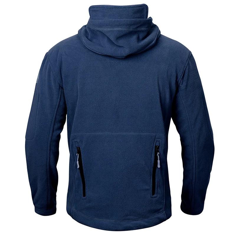 Men's Warm Tactical Fleece Jacket Zip Up Thicken Polar Hoodie Winter Outdoor Sport Hiking Hooded Coat Pocket