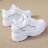 2023 New Korean Version Women's Height-Enhancing Summer Shoes, All-Match Dad Shoes, Thick-Soled Leather Sports Shoes, Casual White Shoes.