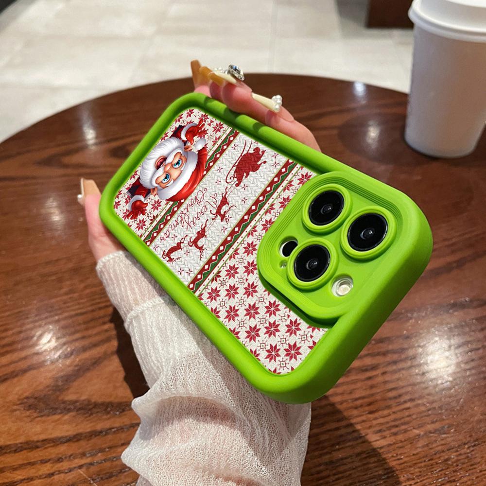 N109 Happy New Year Merry Christmas Design Soft Angel Eyes Phone Cases for iPhone 16 15 14 13 11 Pro Max 8 7 6 Plus 12 Mini XR XS Max Shockproof Cover