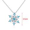 Women Frozen Snowflake Necklace Christmas Gift Silver Plated Rhinestone Crystal Pendant Chain
