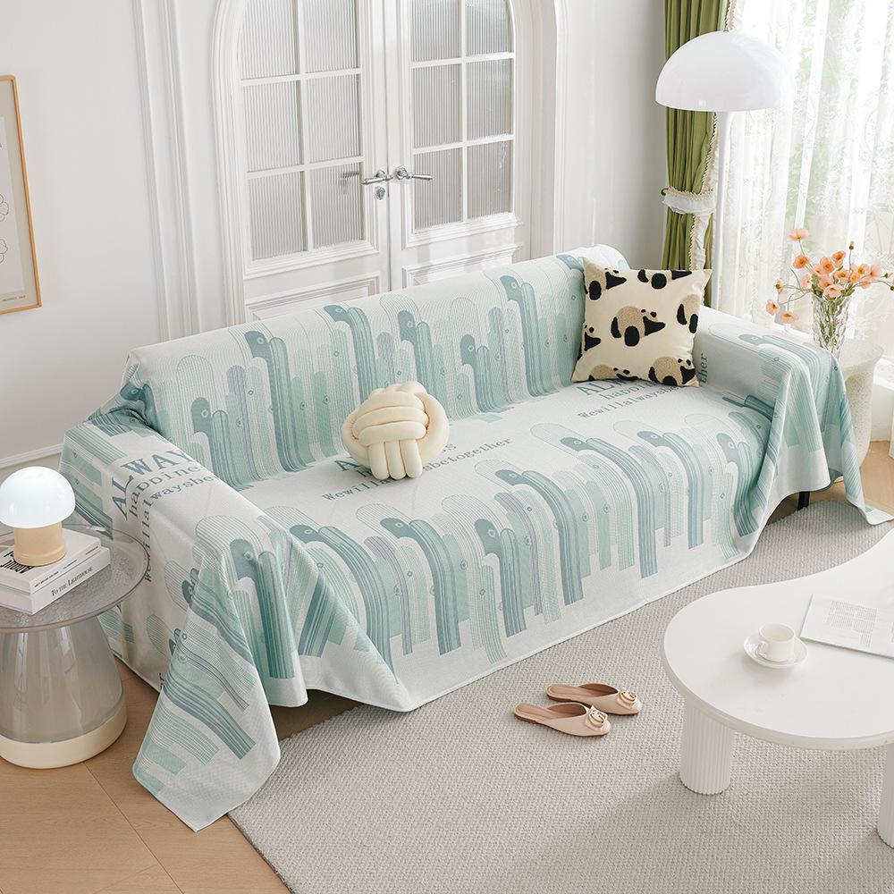 Summer Cool Ice Silk One-Piece Machine Washable Anti-Scratching Sofa Towel Cover Cloth Sofa Cover All-Inclusive Universal Cover