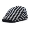 Summer Striped Beret Men's Versatile Fashion Casual Duck Tongue Cap Cotton and Linen Breathable Light Outdoor Sun Hat