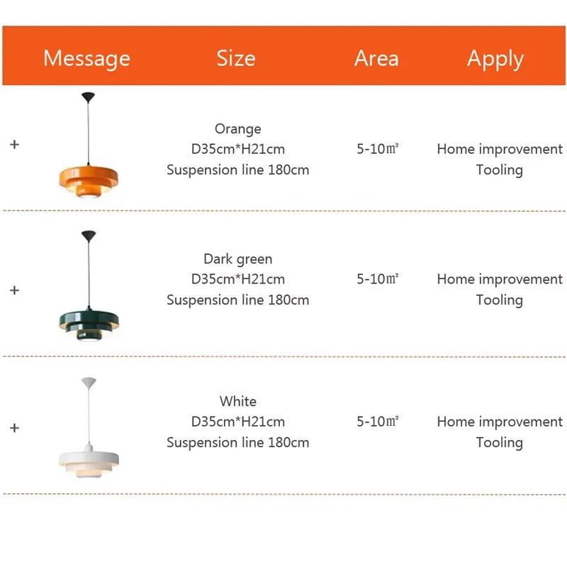 Nordic LED Pendant Light Macaron Carbon Steel Aluminum Red Orange E27 Illuminations For Bedroomm Restaurant Living Rooms Fixture