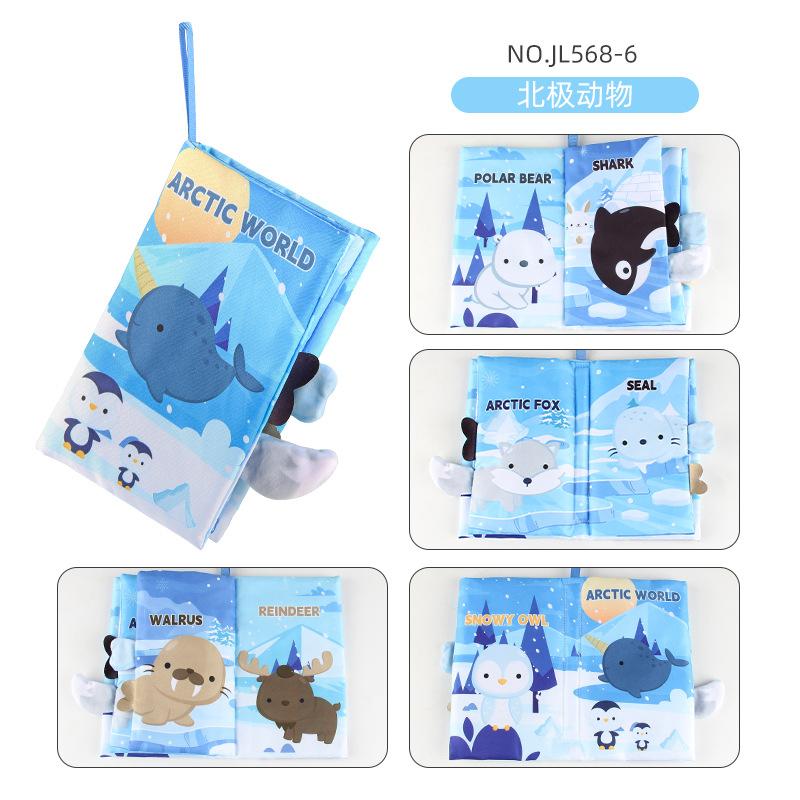 0-3 Years Old Baby Tail Cloth Book 6 Themed Forest Dinosaur Animal Palm Book Early Education Toy