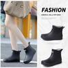 Women's Short Rain Shoes Simple Black Fashion Rain Boots Women's Wading Shoes Non-slip Versatile Rubber Shoes Warm Short Boots
