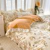 Princess Style Ruffles 100% Cotton Quilt Cover Set or Single Quilt Covers Floral Soft Duvet Cover Cotton Cute Comforter Covers