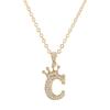 Zircon Crown Necklace New Necklaces Fashion Women's Necklace Pendant Simple English Letter Necklace