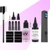 UV Hair Kit with Skin Shields: 30g Fast-Dry Glue & 30ml Remover + UV Lamp,Anti-UV Guard Protection,Styling Accessories Replacement Set