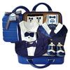 Royal Blue Baby Boy Gentleman Suit Gift Set for Autumn/Winter - Perfect for First Birthday, Full Moon, or Hundred Days Celebration