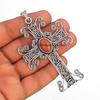Ювелирные изделия с подвеской в виде креста из стерлингового серебра 925 пробы с солнечным камнем NNCE-434