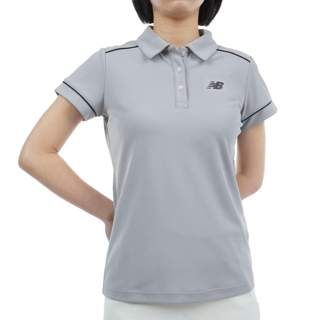 Golf Short Sleeve Polo Shirt Thermal UV 0 [New Balance] Women's (KoKaGeMAX Cooling, Protection, Stretch) / 012-4168503 022_Gray [S]