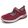 Women's Breathable Mesh Walking Shoes, Solid Color Hook and Loop Sneakers, Women's Footwear