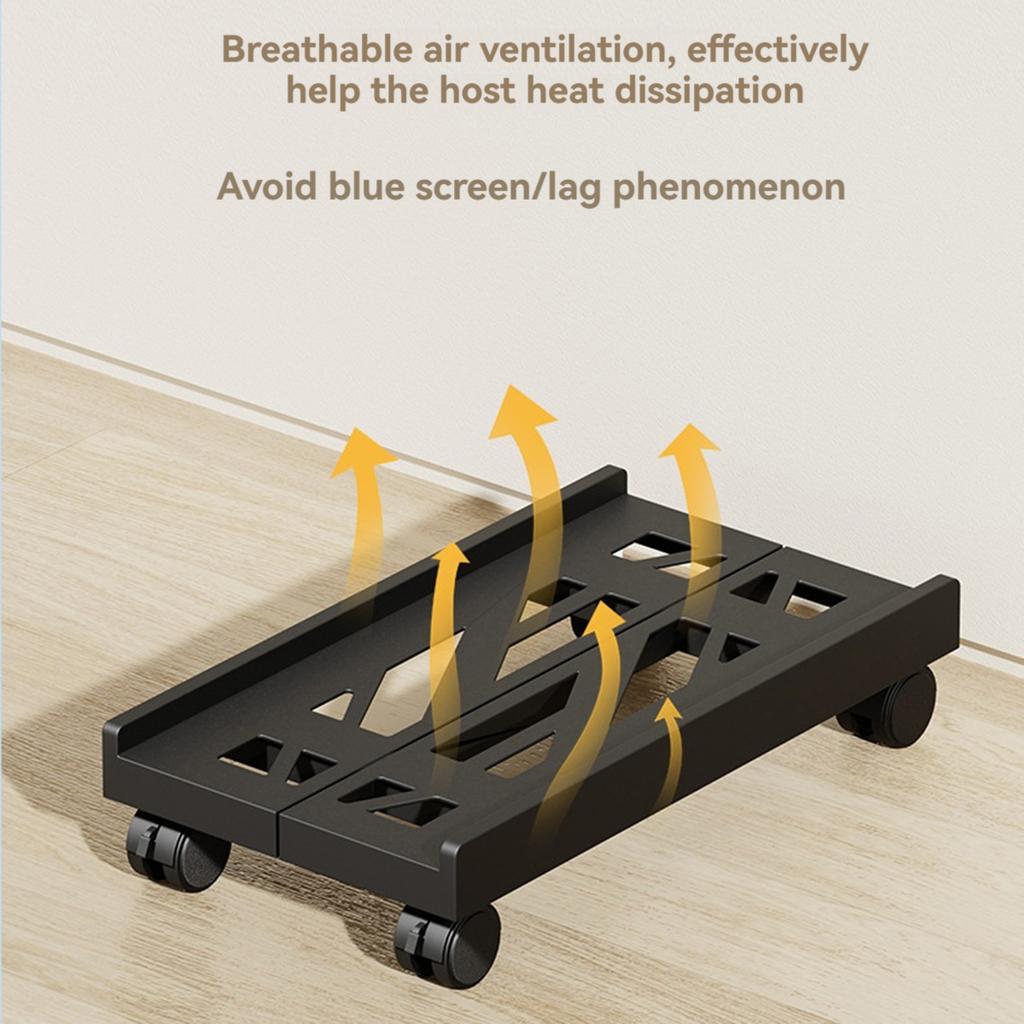 Adjustable Mobile CPU Stand, Ventilated Computer Tower Stand PC Tower Stand with 4 Caster Wheels Fits Most PC, Under Desk Holder