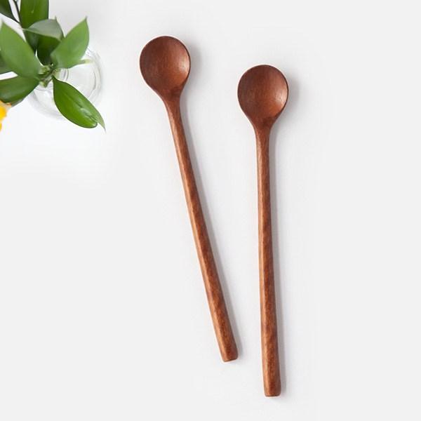 Nicot Wood Long Spoon, 2 Spoons, Korean Popular Tableware