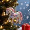 2D Acrylic Horse Pendant Flat Cartoon Horse Pendant Keychain Charm Colorful Horse Ornament for Backpack Christmas Tree Decoration