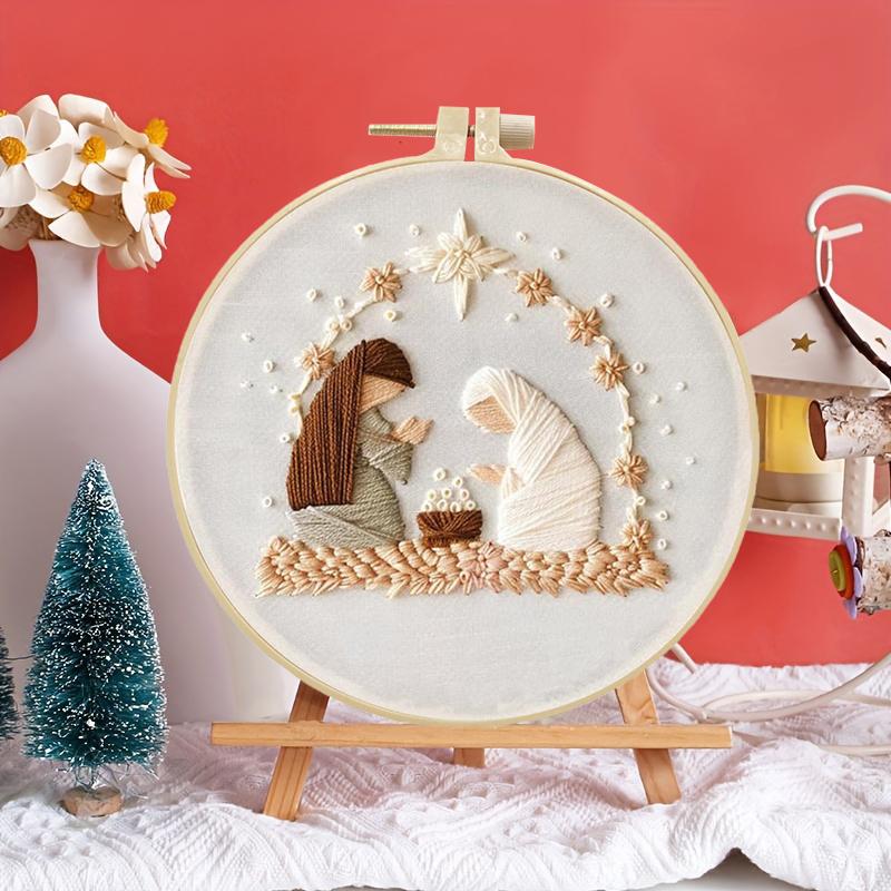 1set Embroidery Kit With Printed Embroidery Patterns Cross Stitch Set