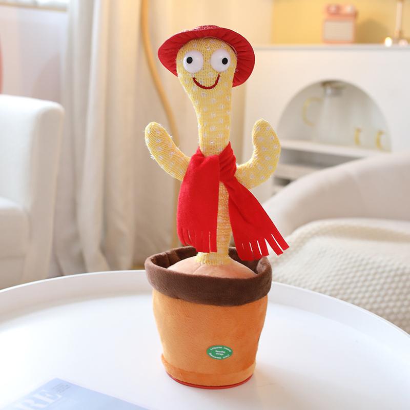 33cm Cactus Plush Toy Dancing Talking Cactus Lifelike Toy Plush Glowing Cactus Doll Decoration Christmas Gift Collection