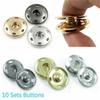 10-21mm Metal Brass Press Studs Sewing Button Snap Fasteners Sewing Leather Craft Clothes Bags Handmade DIY