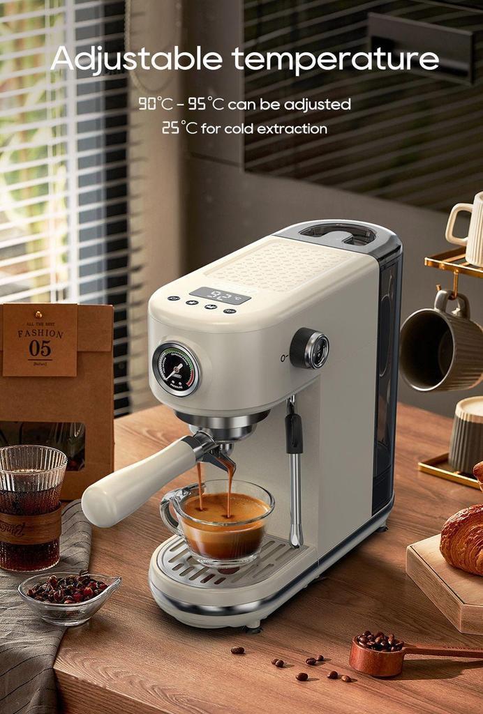 New HiBREW H10B Espresso Coffee Machine, 20Bar Extraction Pressure, Semi-Automatic, Adjustable Temperature & Cup Volume