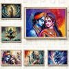 Exquisite Indian Lord Krishna Radha Canvas Wall Art Hindu God Posters for Living Room Decor Spiritual Home Decor Prints Pict