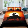 Western Cowboy Duvet Cover Set Vintage Farmhouse Bedding Set For Kids Boys Teens Queen Size Soft 2/3pcs Polyester Quilt Cover