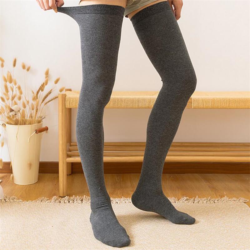 Man Thigh High Socks Cotton Long Socks Over Knee Socks Male Thigh High Stockings