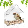 Acrylic Hanging Bird Feeder with Splash Prevention for Balcony or Window.