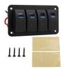 4 Gang Rocker Switch Panel Multiple Protections LED Blue Backlit IP65 Waterproof for 12?24V