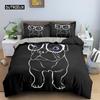 Cute Cartoon Bulldog Pattern Duvet Cover Set King Full Size Bedding Set Room Decor Soft Microfiber Quilt/Comforter Cover 2/3PCS
