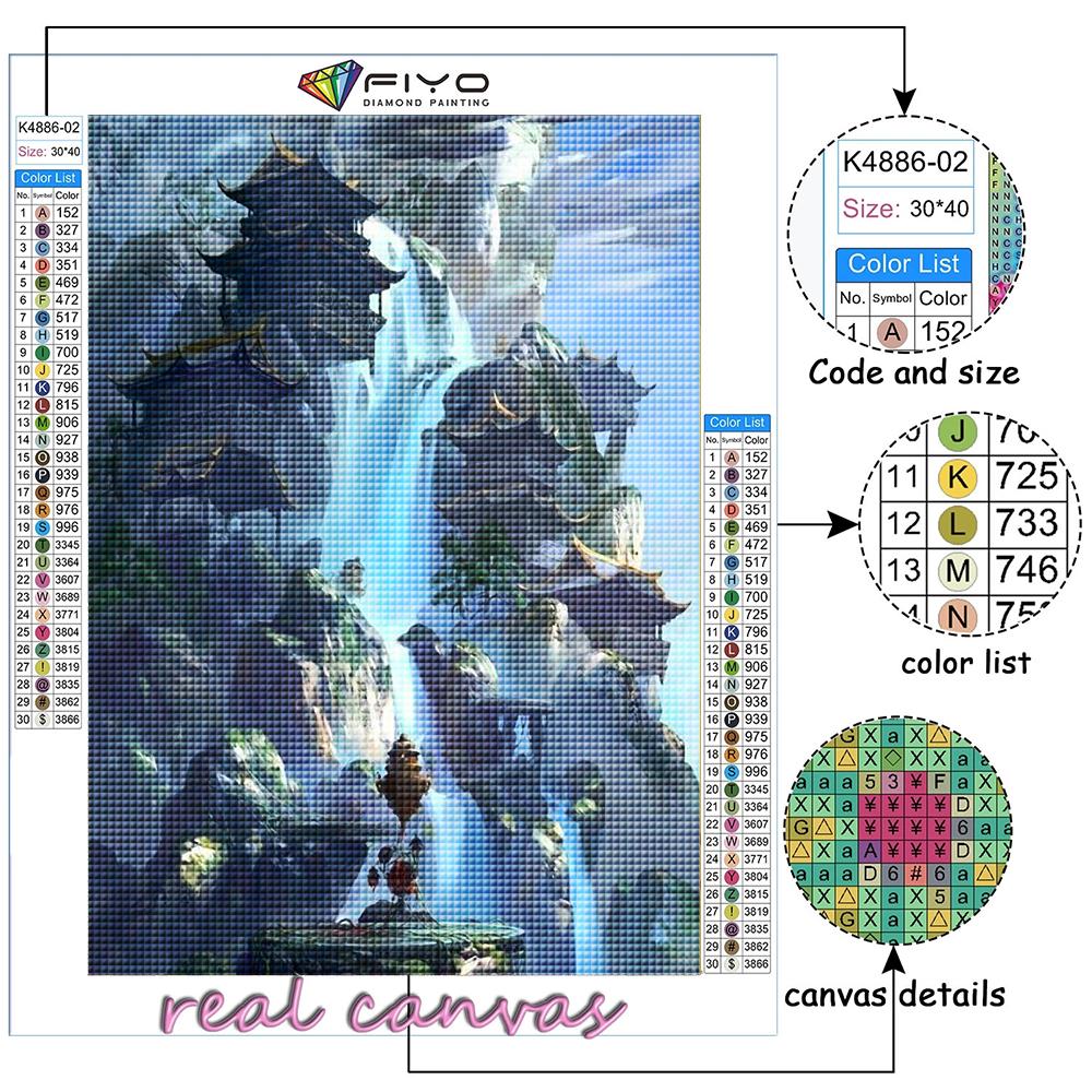 Diamond Painting Chinese Style Building Diamond Mosaic Craft Diamond Embroidery Painting