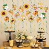 48 Pcs Bumble Bee Hanging Swirl Decoration Bee Themed Party Foil Ceiling Streamers for Baby Shower Birthday Party Decoration