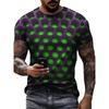 Summer Men T Shirts Optical Illusion 3D Print Graphic Round Neck Tee Shirt Casual Short Sleeve Tops Streetwear Fashion Clothing