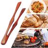 1 шт. Деревянные щипцы для еды Нескользящая ручка Прочные Удлиненные Многоцелевые Щипцы для салата, торта, хлеба, еды Универсальный кухонный инструмент