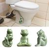 Ceramics Frog Figurine Toilet Floor Bolt Cover Screw Decorative Cover Tea Pet Figure Indoor Outdoor Garden Landscape Fish Tank Decoration