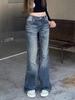 Vintage American Style Straight Jeans Women 90s Harajuku Y2k High Street Denim Trousers Aesthetic 2000s Retro Casual Clothes New