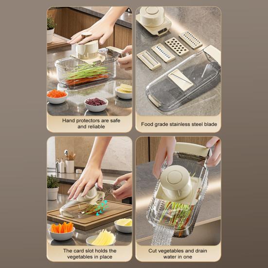 Fruit And Vegetable Chopper Stainless Steel Food Cutter Slicer Multifunctional Veggie Chopper