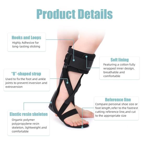 Adjustable Drop Foot Brace Ankle Foot Orthosis Universal Men Instability Injury Recovery Foot Drop Stabilizer Ankle Support Brace