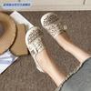New Style Beige Loafer Shoes for Women 2024 Summer Flower Hollow Out Flats Retro Brown Summer Leather Sneakers