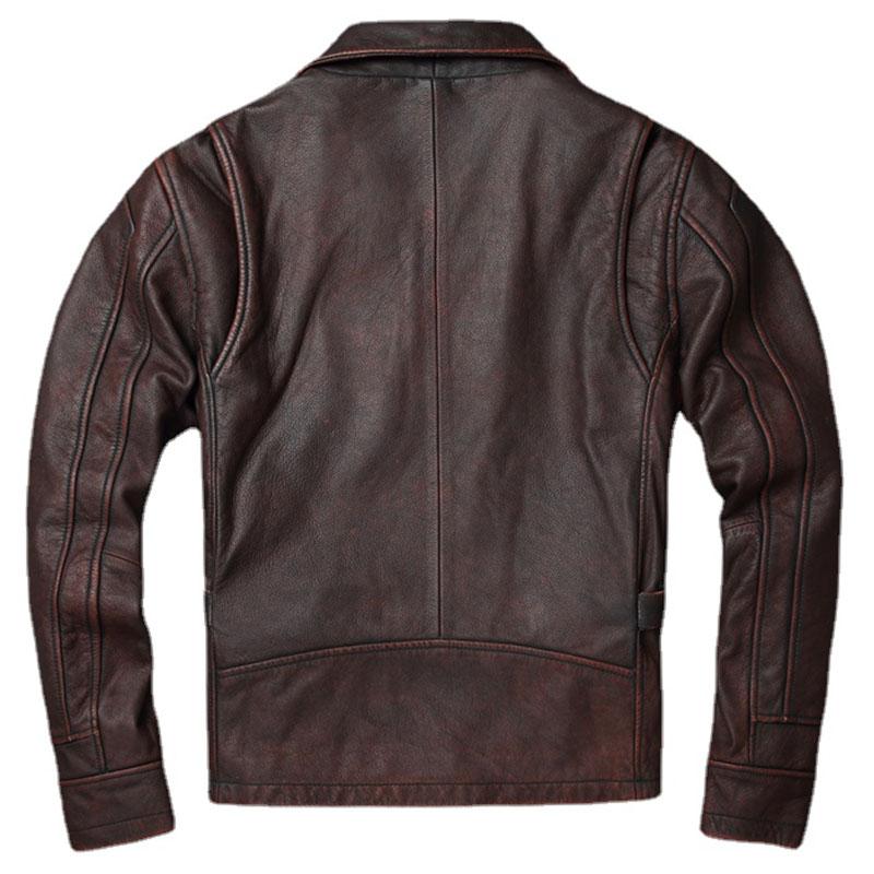Men Cowhide Coat Vintage Men Leather Jacket Genuine Leather Clothes Men 'S Winter Jacket Motorcycle Biker Jackets