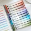 12pcs Morandi Soft Color Gradient Highlighter Pens - Lipstick Aesthetic for Elegant Note-taking, Journaling, and Drawing Crafts
