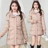 Women's Mid-Length Hooded Winter Coat - Fashionable, Thickened, Cotton-Padded Jacket for Moms