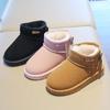 New Winter Children's Boots for Girls Warm Plush Boy Snow Boots Fashion Non-slip Kids Causal Cotton Boots Solid Color Breathable