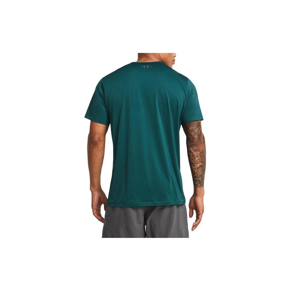 Under Armour Solid Color Casual Training Breathable Crew Neck Short Sleeve T-Shirt Men Tops Aqua 1383668-449