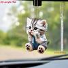 Car Rearview Mirror 2d Cat Hanging Pendant Animal Shape Ornaments Backpack Accessories Cretive Adorns Decorative Decor for Car