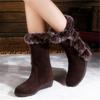 Large Size Women's Cotton Boots 2023 Winter New Plush Warm Snow Boots Women's Casual Mid-calf Boots