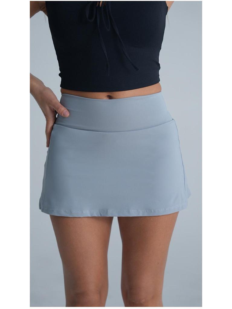 High-Waist Quick-Dry Tennis & Yoga Skort with Built-In Shorts