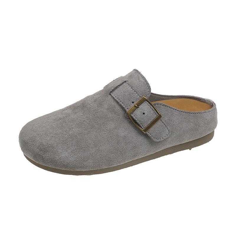 Retro French Baotou Half Slippers Women's 2025 New Summer Fashion Outer Wear Lazy Versatile Flat Thick Bottom Increase